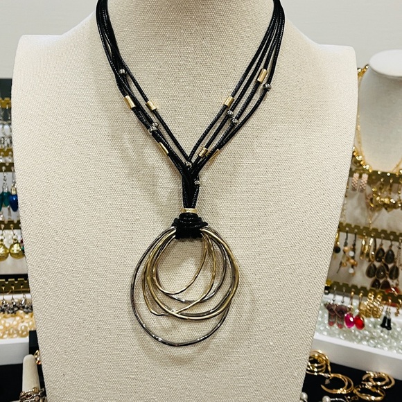 Chico's Jewelry - NWT Chico's Black and Gold Layered Necklace